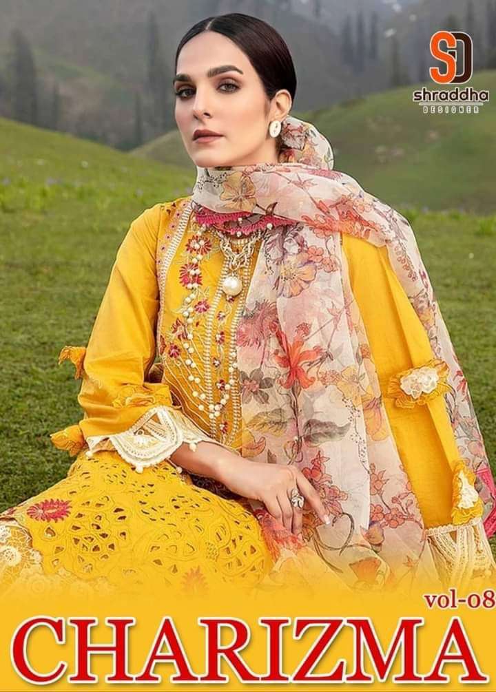 shraddha charizma vol 8 series 8001-8004 pure cambric cotton suit