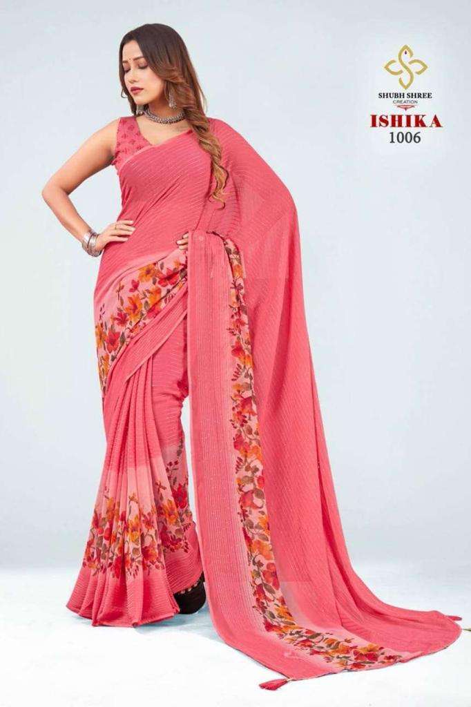 shubh shree creation ishika series 1001-1006 weightless saree