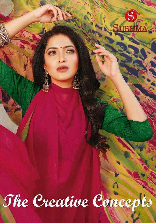sushma the creative concepts series 57001-57008 craze georgette saree