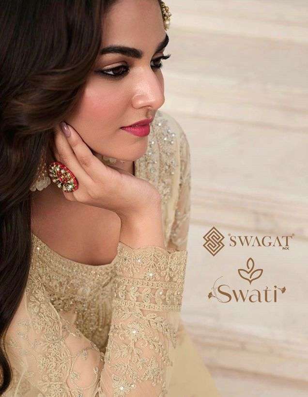 swagat swati series 3401-3407 butterfly net suit