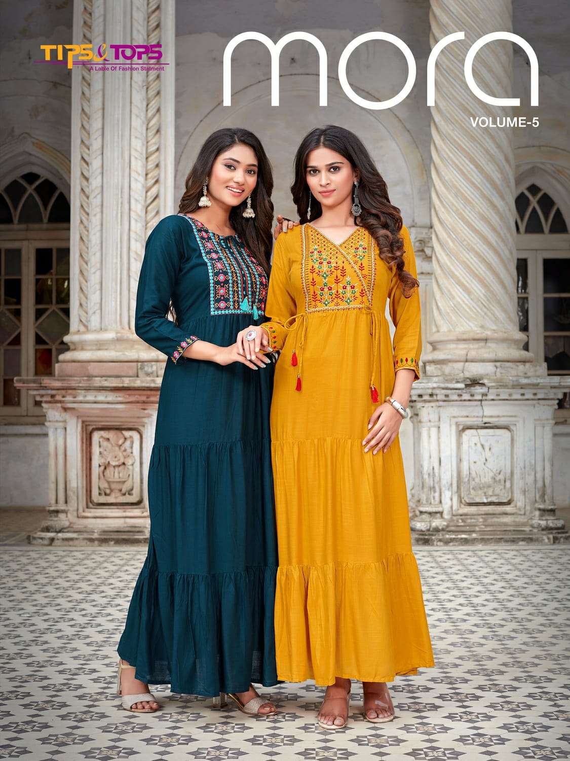 tips & tops mora vol 5 series 501-506 heavy rayon slub kurti 