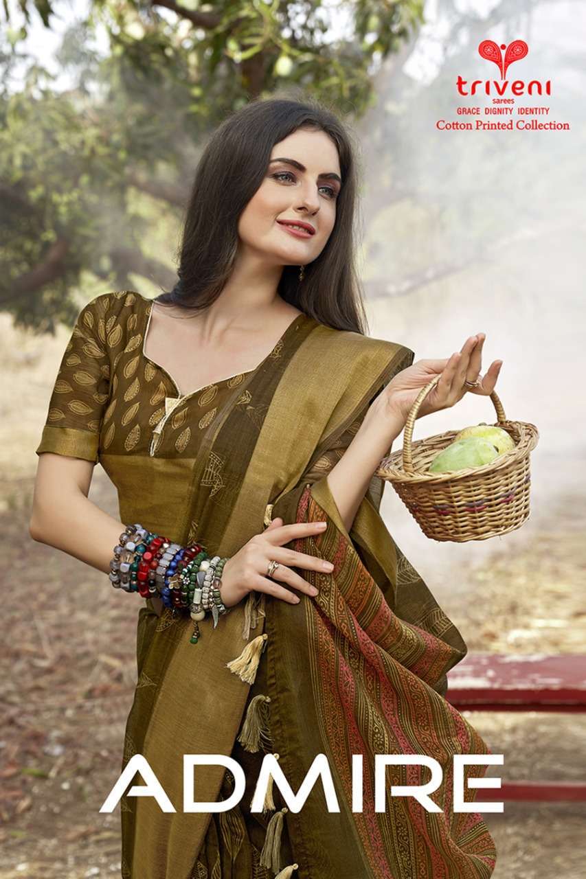 triveni admire series 15041-15048 cotton printed saree
