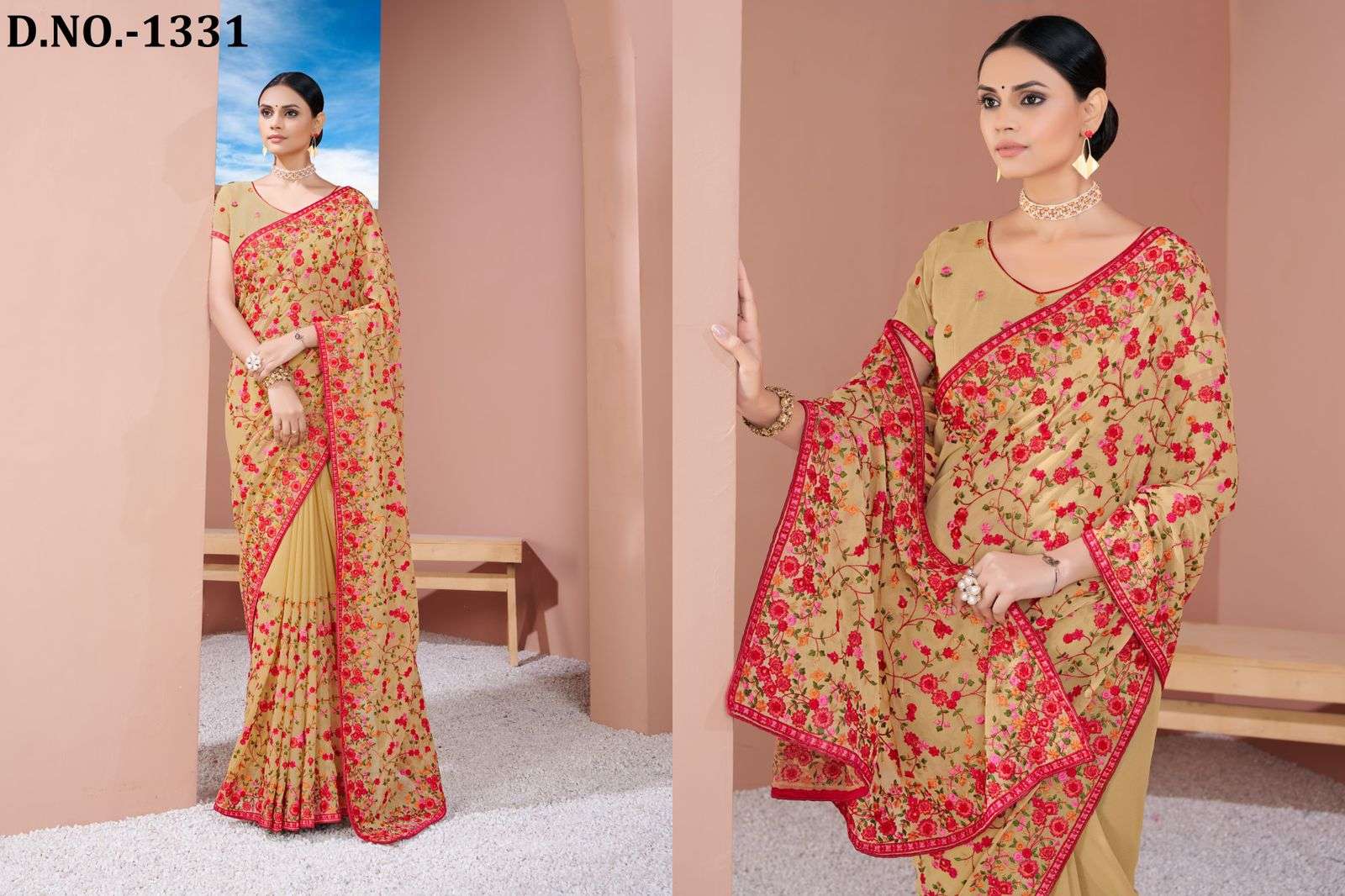 UTSAV NARI KASHMIRI SWAG DESIGNER GEORGETTE SAREE