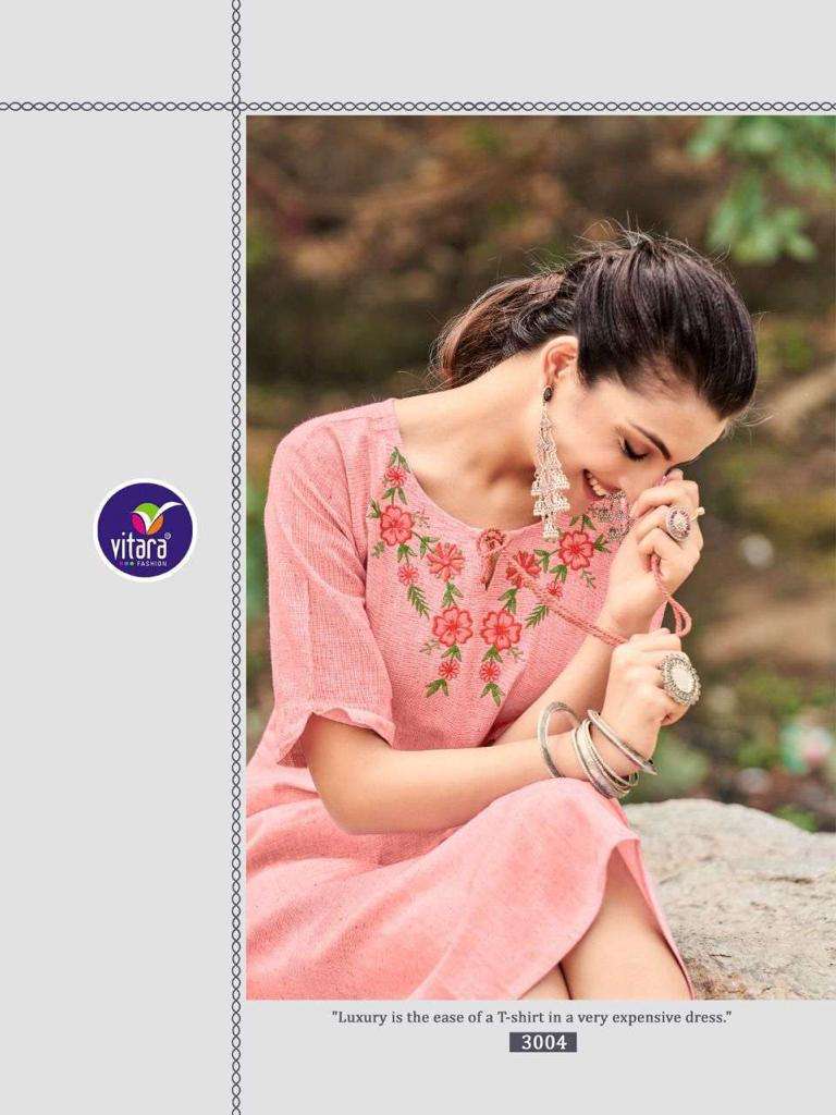 vitara floret series 3001-3004 khadi cotton kurti