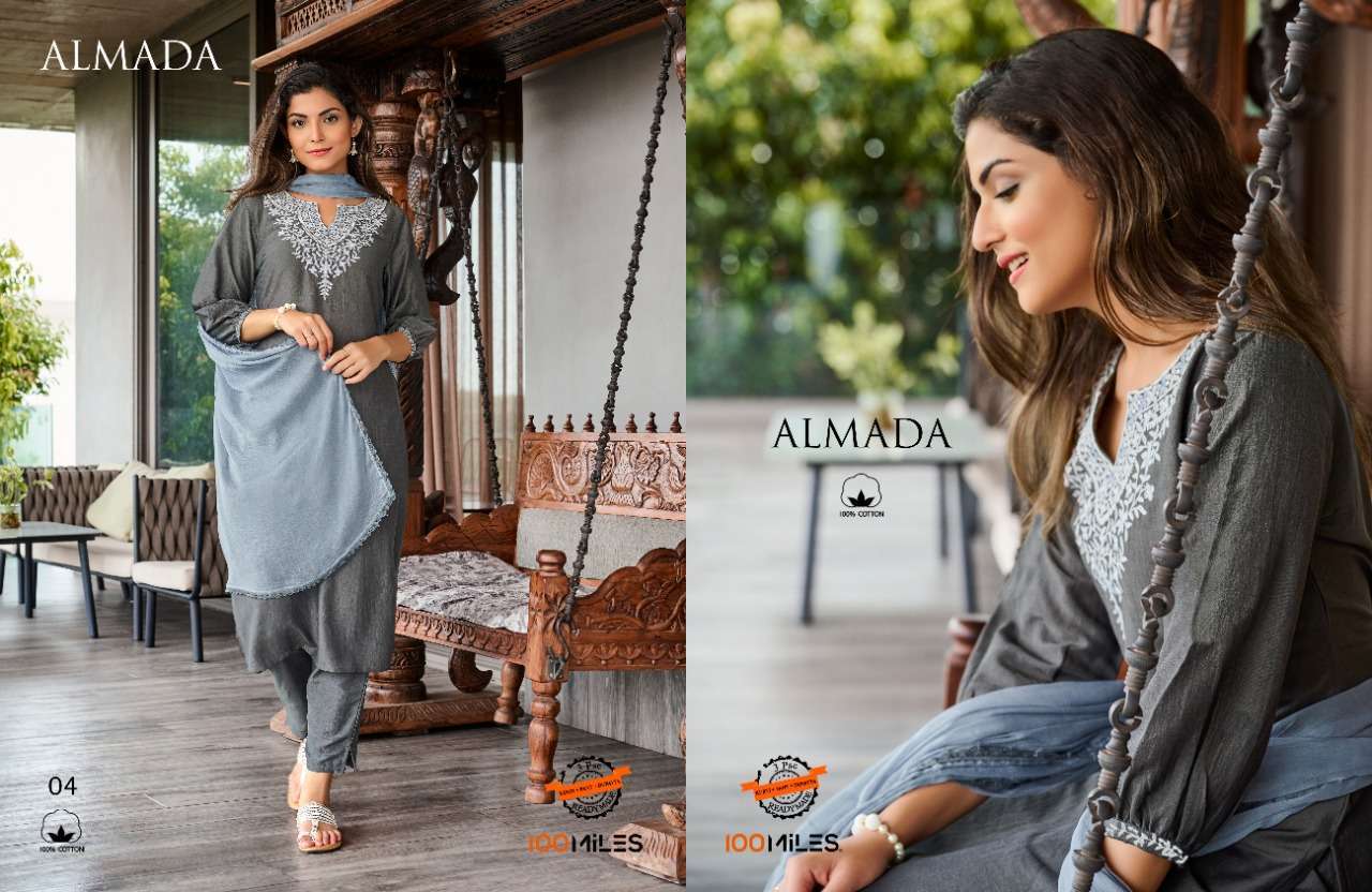 100 miles almada series 01-04 fancy blended readymade suit 
