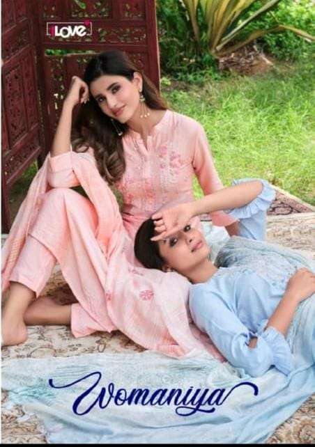 1love womaniya series 21-27 liquid viscose slub kurti