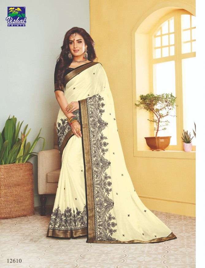 Aloukik vishal matram designer fancy fabric material saree 