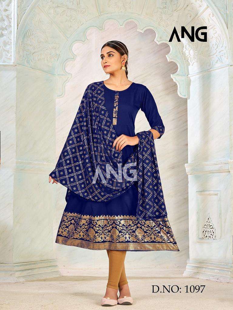 ang 1097 american malai crape gold print kurti