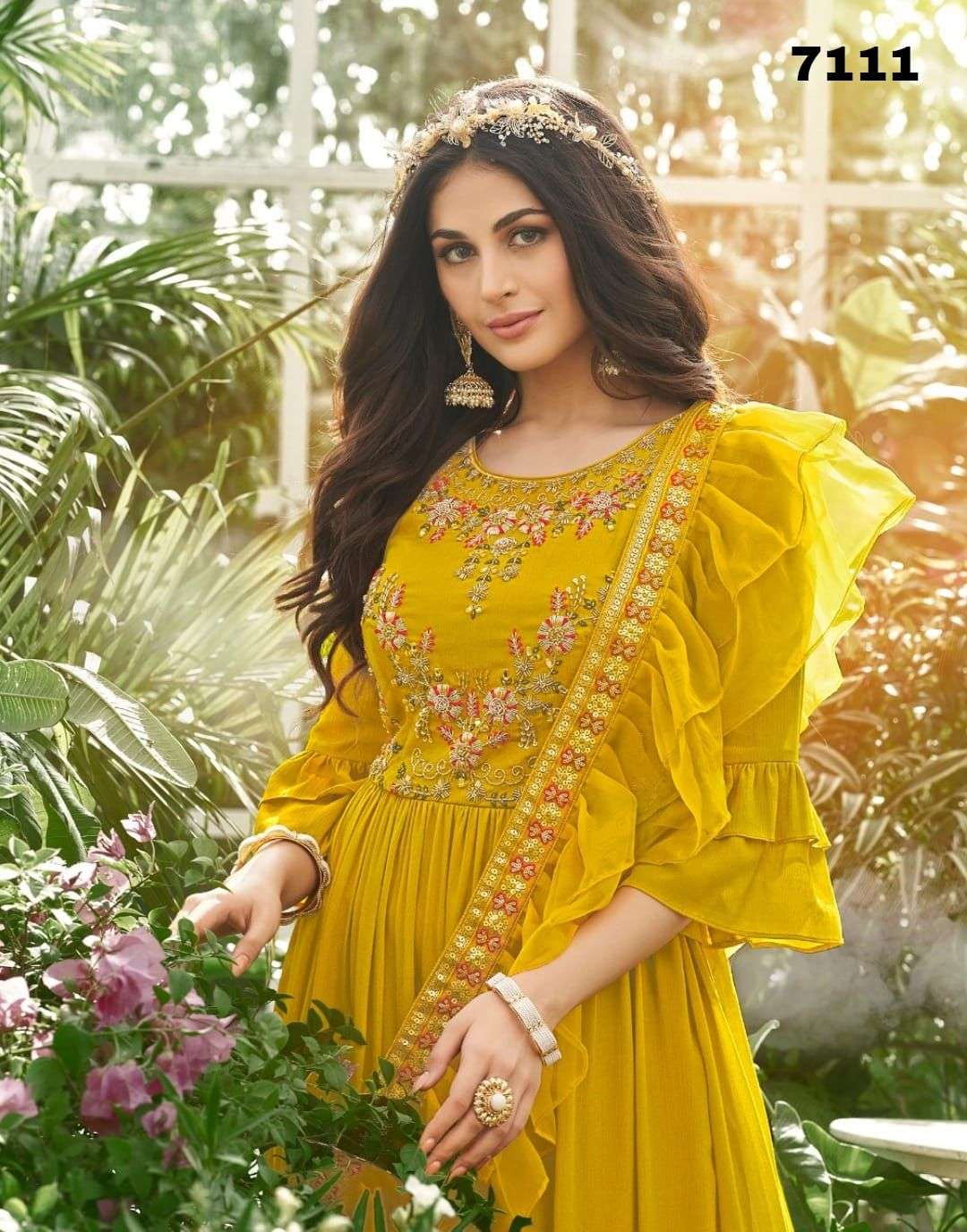 anju fab designer pure chiffon kurti with dupatta 