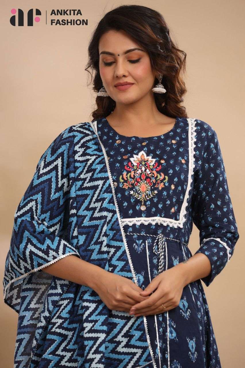 ankita fashion pure cotton muslin readymade suit 