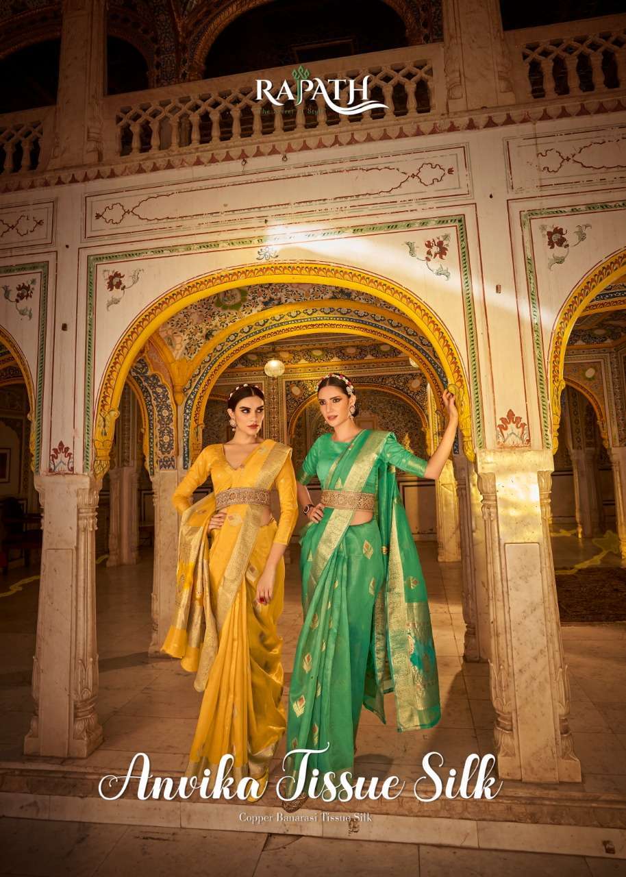 anvika tissue silk series 50001-50006 soft tissue silk saree 