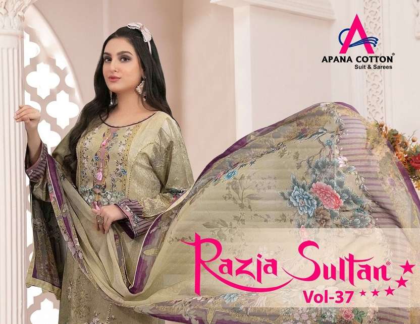 Apana Razia Sultan Vol-37 series 37001-37010 pure cotton suit