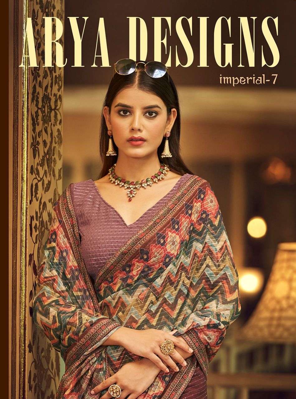 arya designs imperial vol 7 series 29001-29010 georgette saree