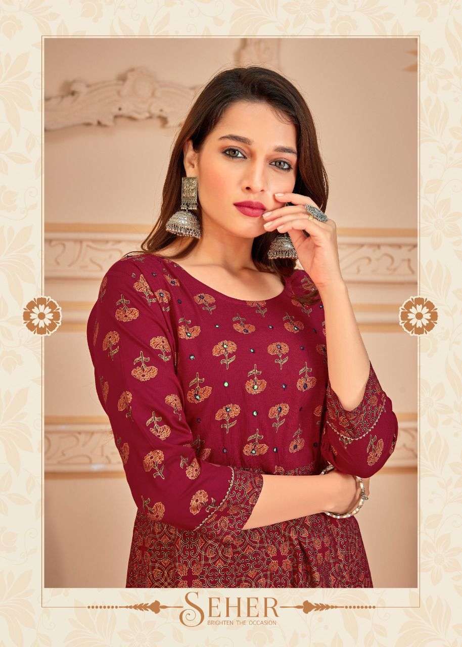 banwery pankh vol 6 series 1001-1006 14 kg rayon kurti with dupatta 