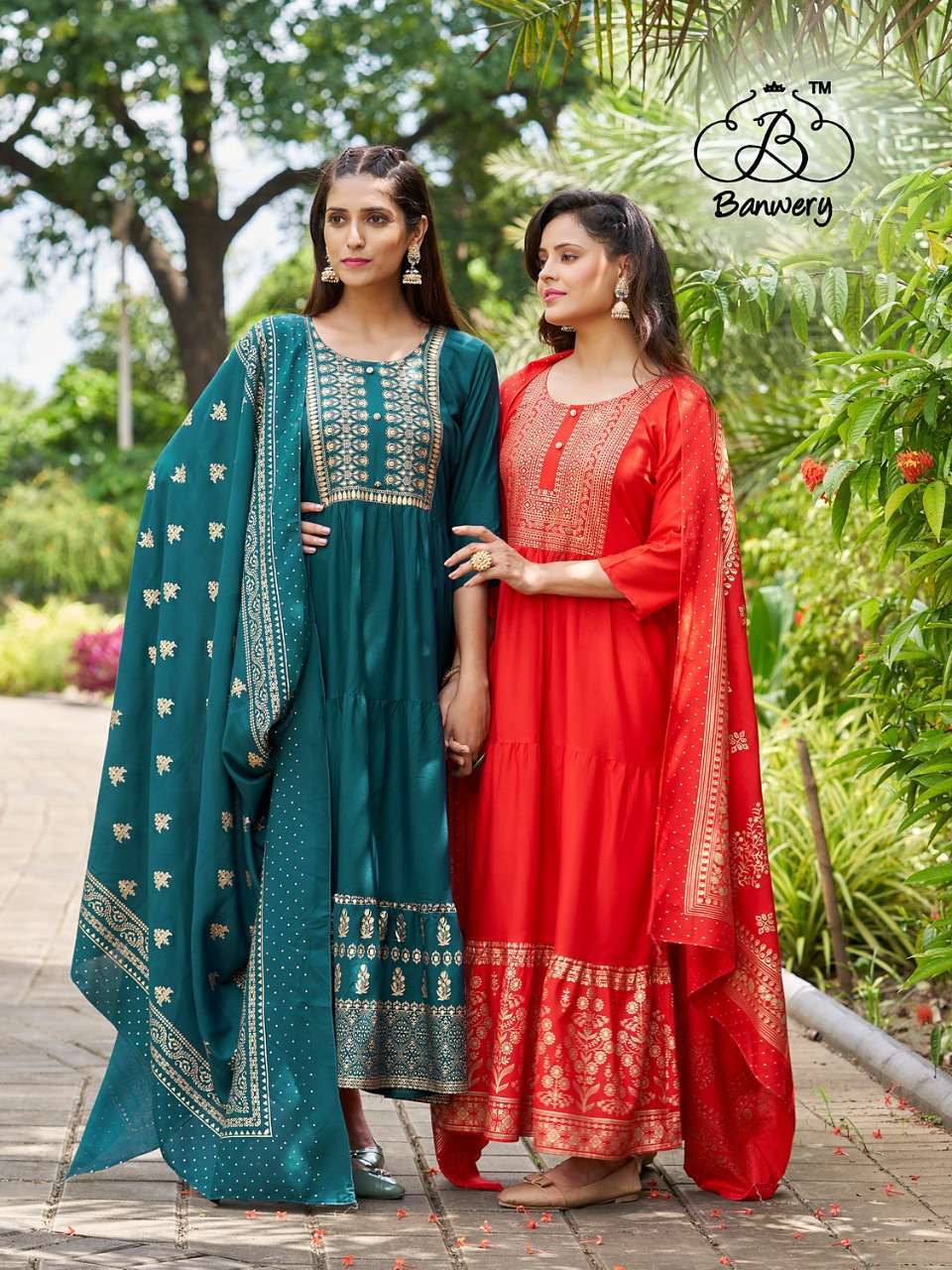 banwery ramuloo series 1001-1008 14 kg heavy kurti with dupatta
