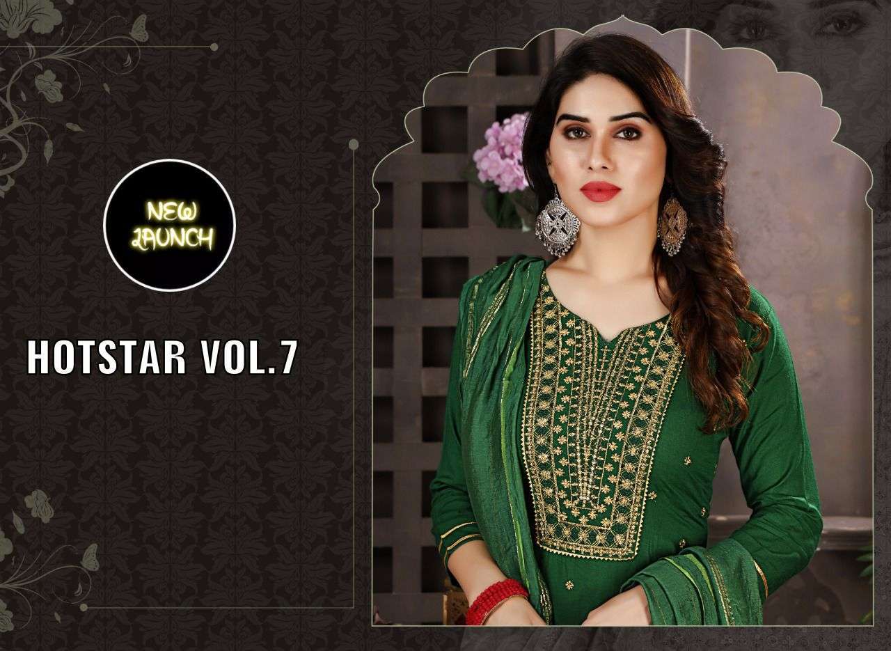 beauty queen hotstar vol 7 rayon slub readymade suit 