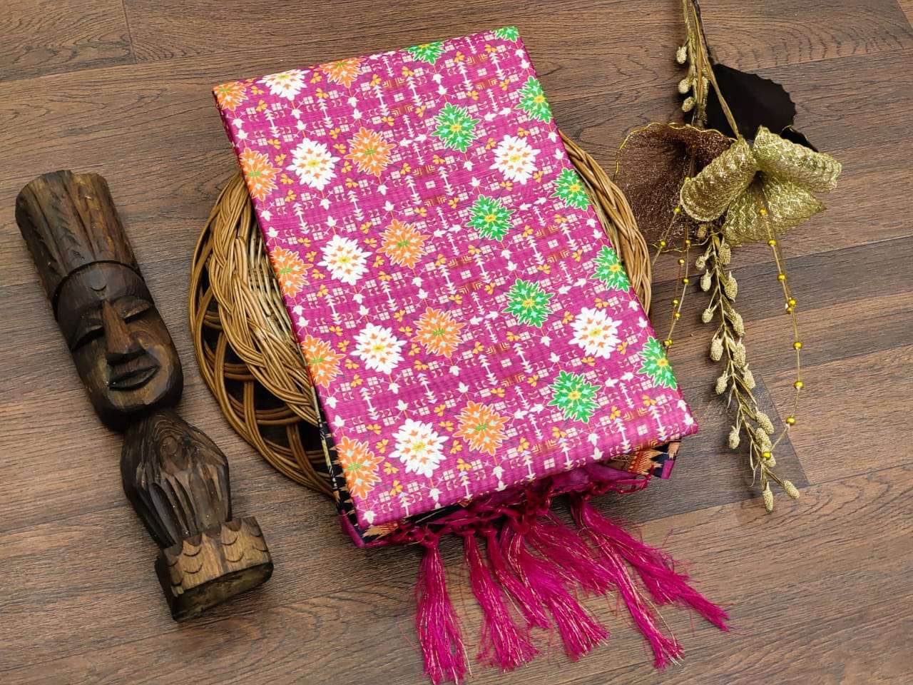 bt-10 tussar silk saree patola print saree