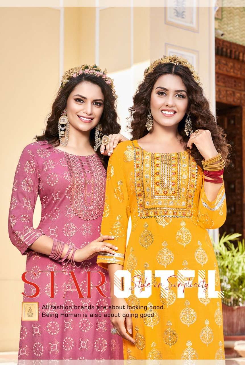 diya trends victoria vol 6 series 6001-6014 rayon foil print kurti