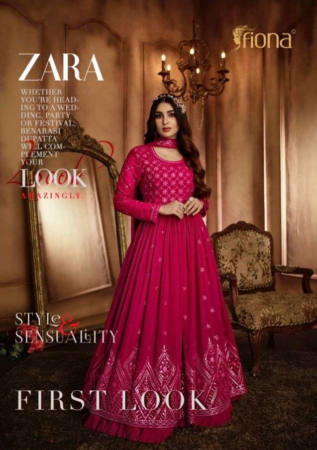 fiona zara first look georgette anarkali suit