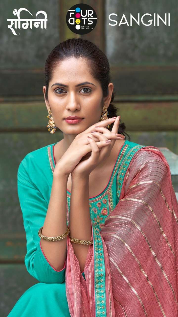fourdots sangini series 01071-01074 pure muslin silk suit