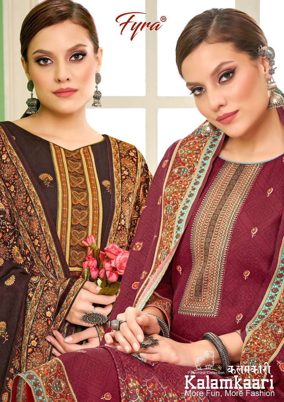 fyra kalamkaari series 935001-935008 pure pashmina suit 