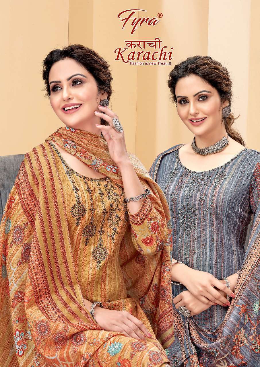 fyra karachi series 933001-933008 pure soft cotton suit 