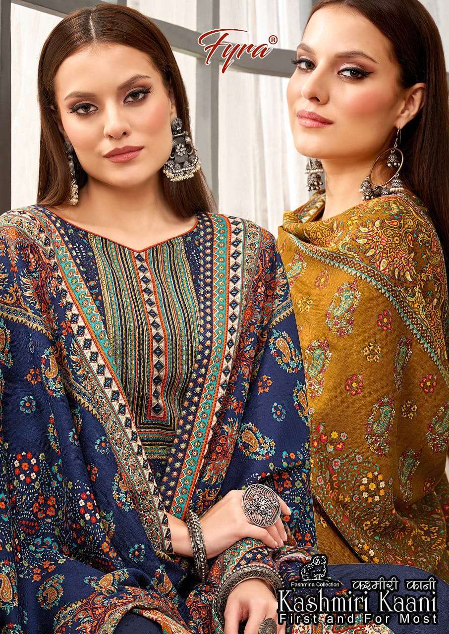 fyra kashmiri kaani series 934001-934008 pure spun pashmina suit