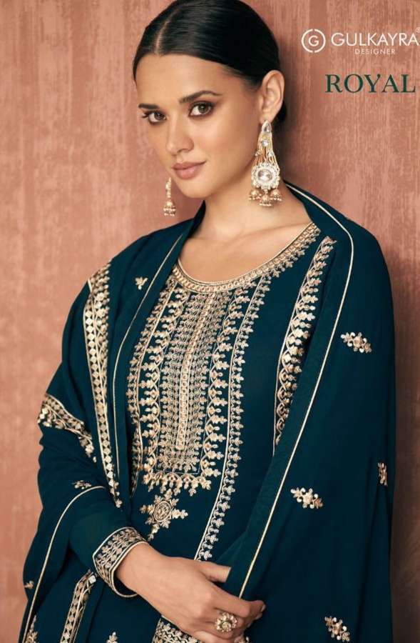 gulkayra royal series 7140-7144 real georgette suit 