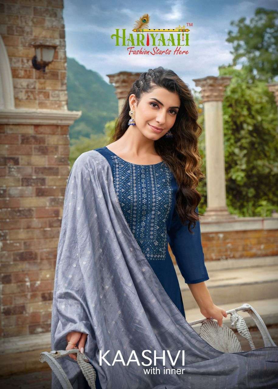 hariyaali kaashvi series 6003-6010 modal silk readymade suit 