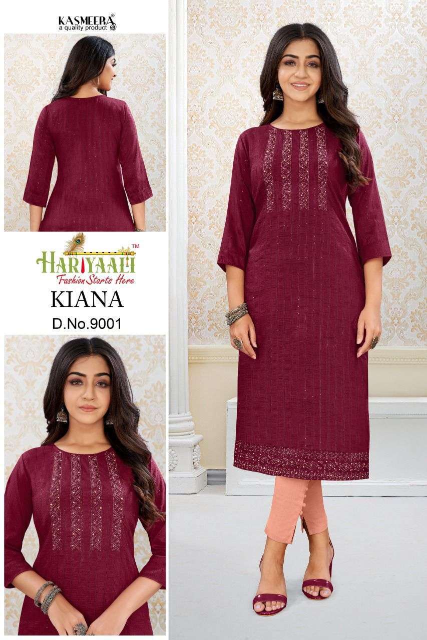hariyaali kiana series 9000-9007 premium chinon kurti