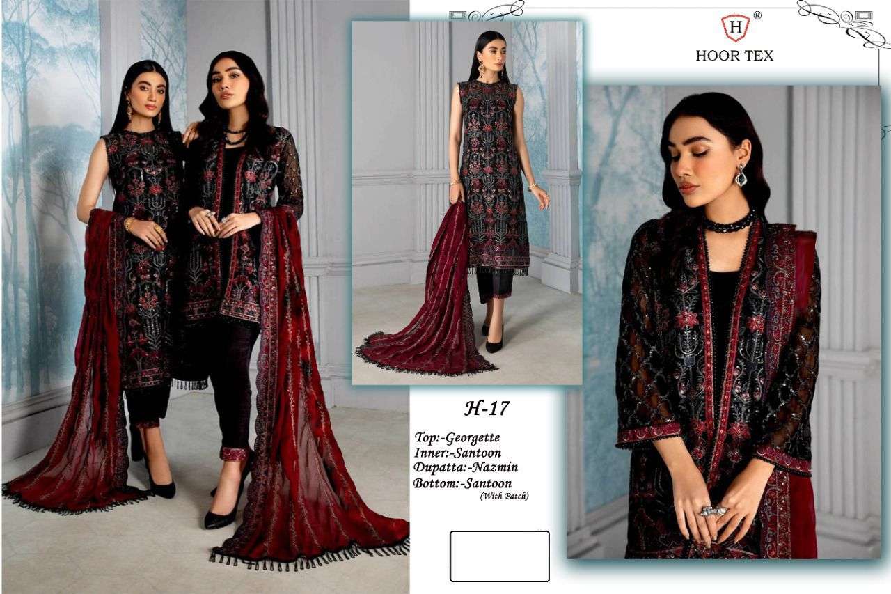 hoor tex h-17 designer faux georgette suit 