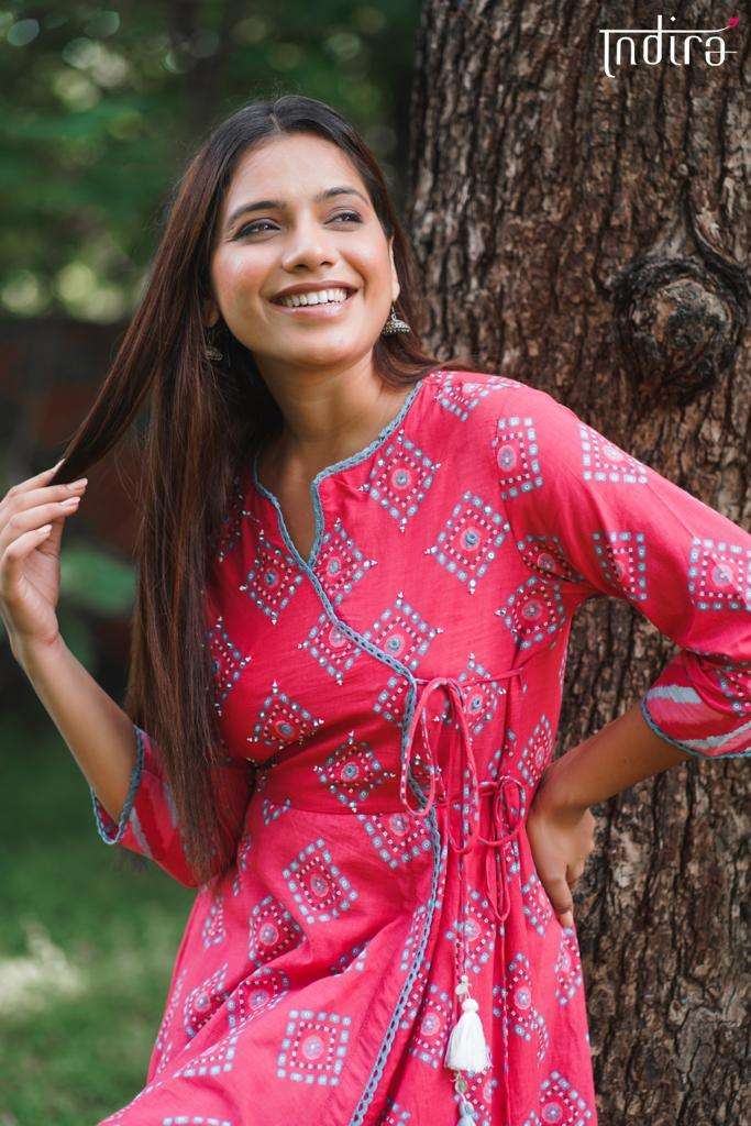 indira angrakha dress pure cambric cotton kurti