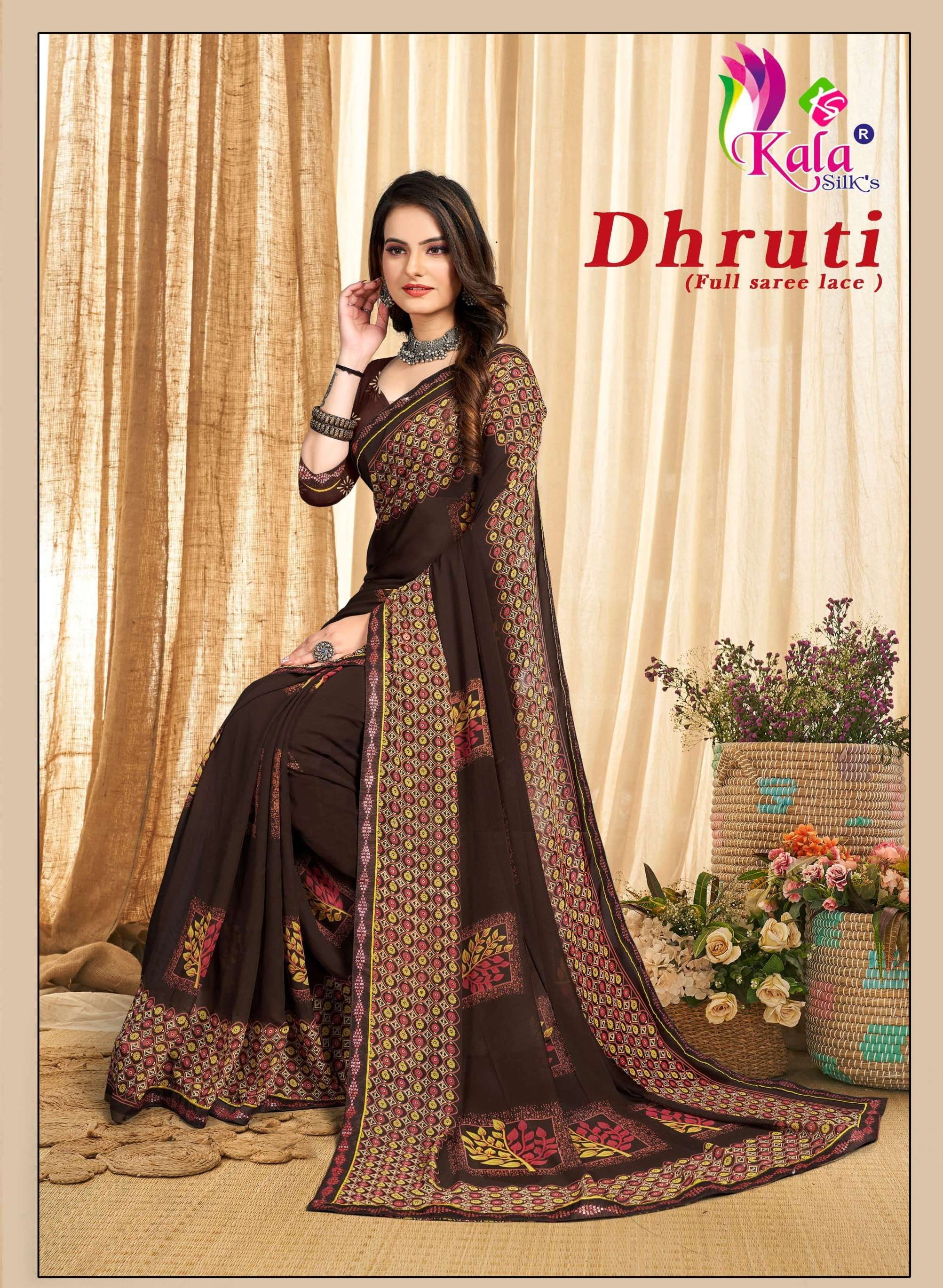 kala silk dhruti series 7001-7008 weightless padding saree