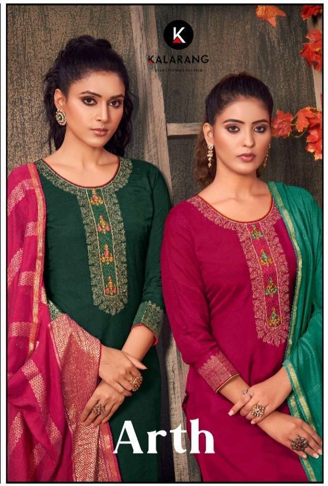 kalarang arth series 4621-4624 muslin dola jacquard suit 