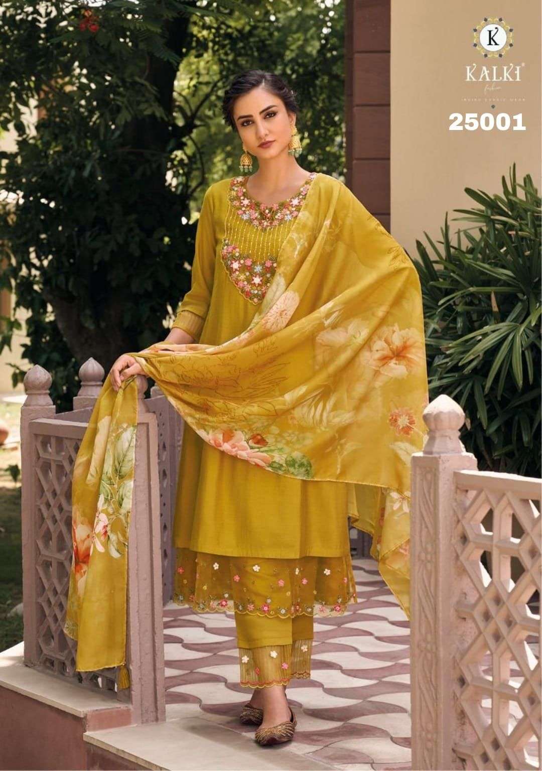 kalki designer pure visocse silk suit