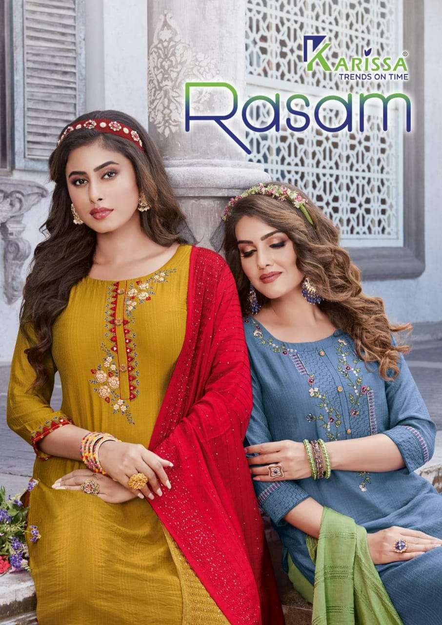 karissa rasam series 1001-1006 premium pure nylon viscose readymade suit 