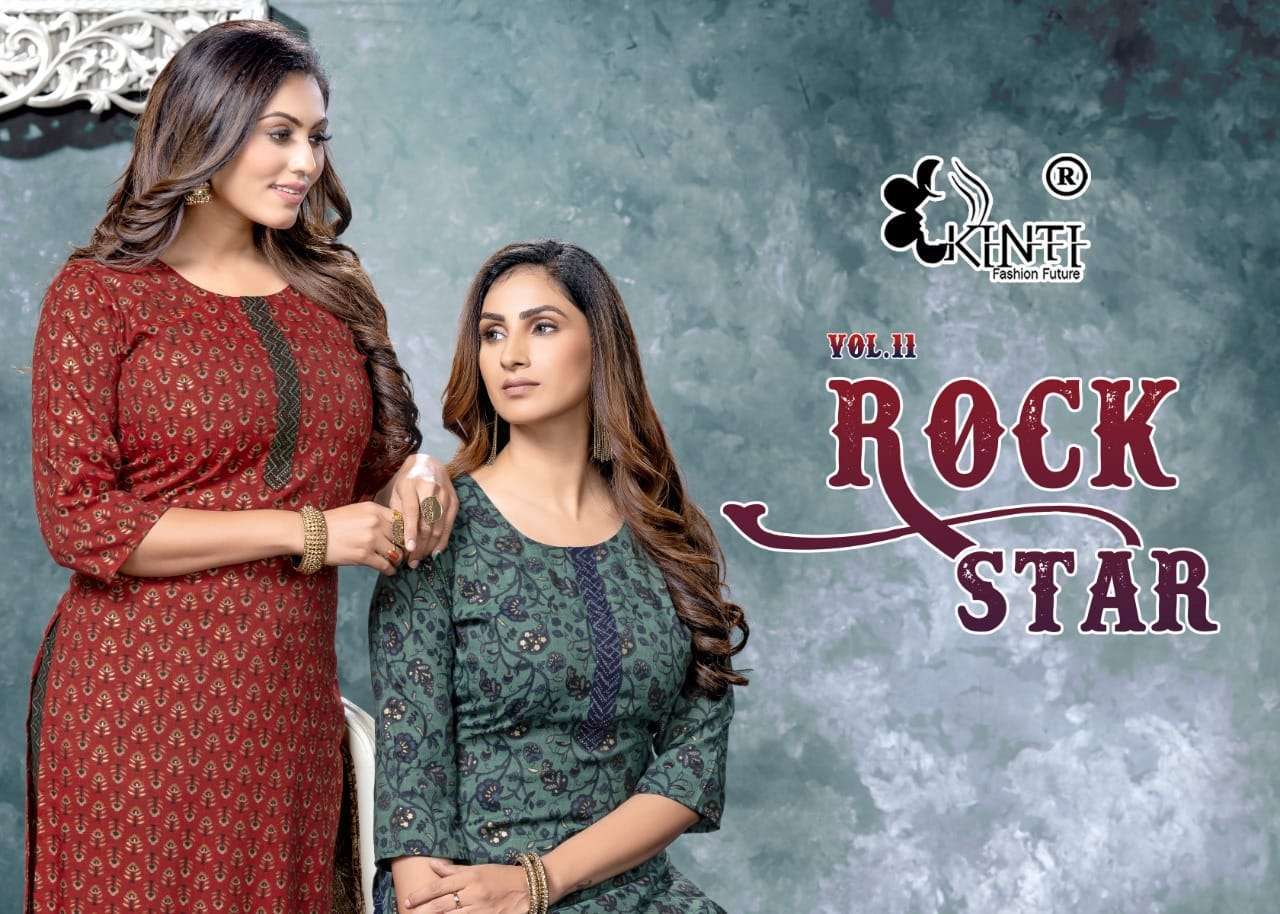kinti rock star 11 series 1101-1108 heavy capsule print kurti 