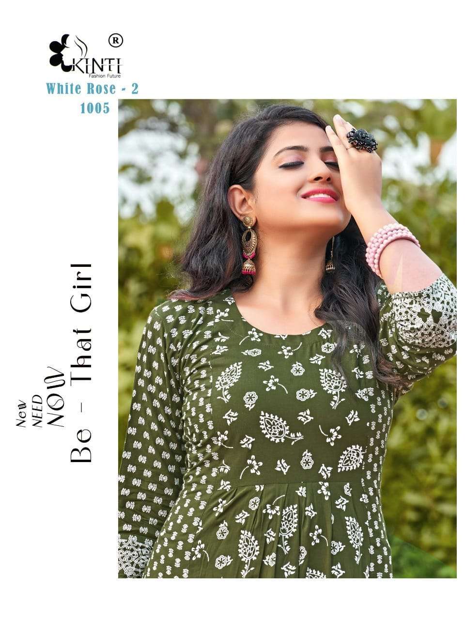 kinti white rose vol 2 series 1001-1008 heavy rayon kurti 