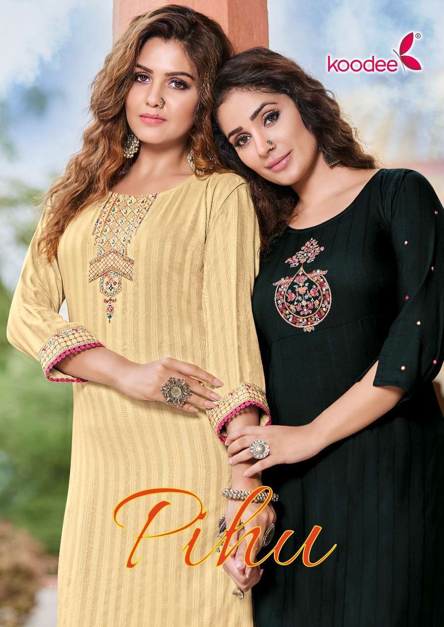 koodee pihu vol 1 series 1001-1006 viscose kurti 