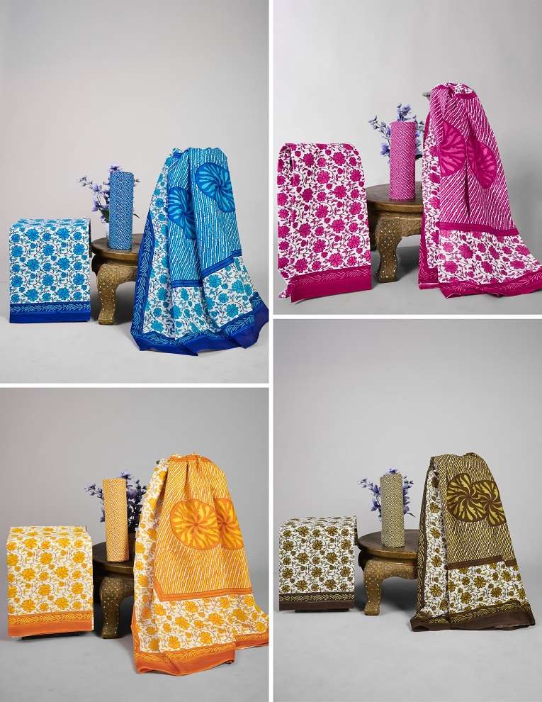 Laado 4 Colour Matching pure cotton suit