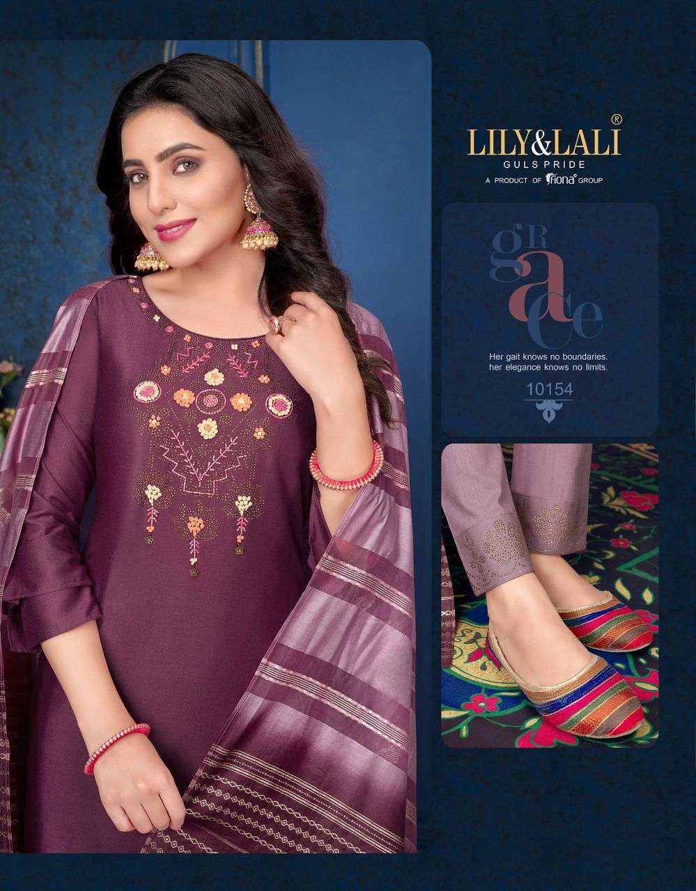 lily & lali designer bember silk readymade suit 