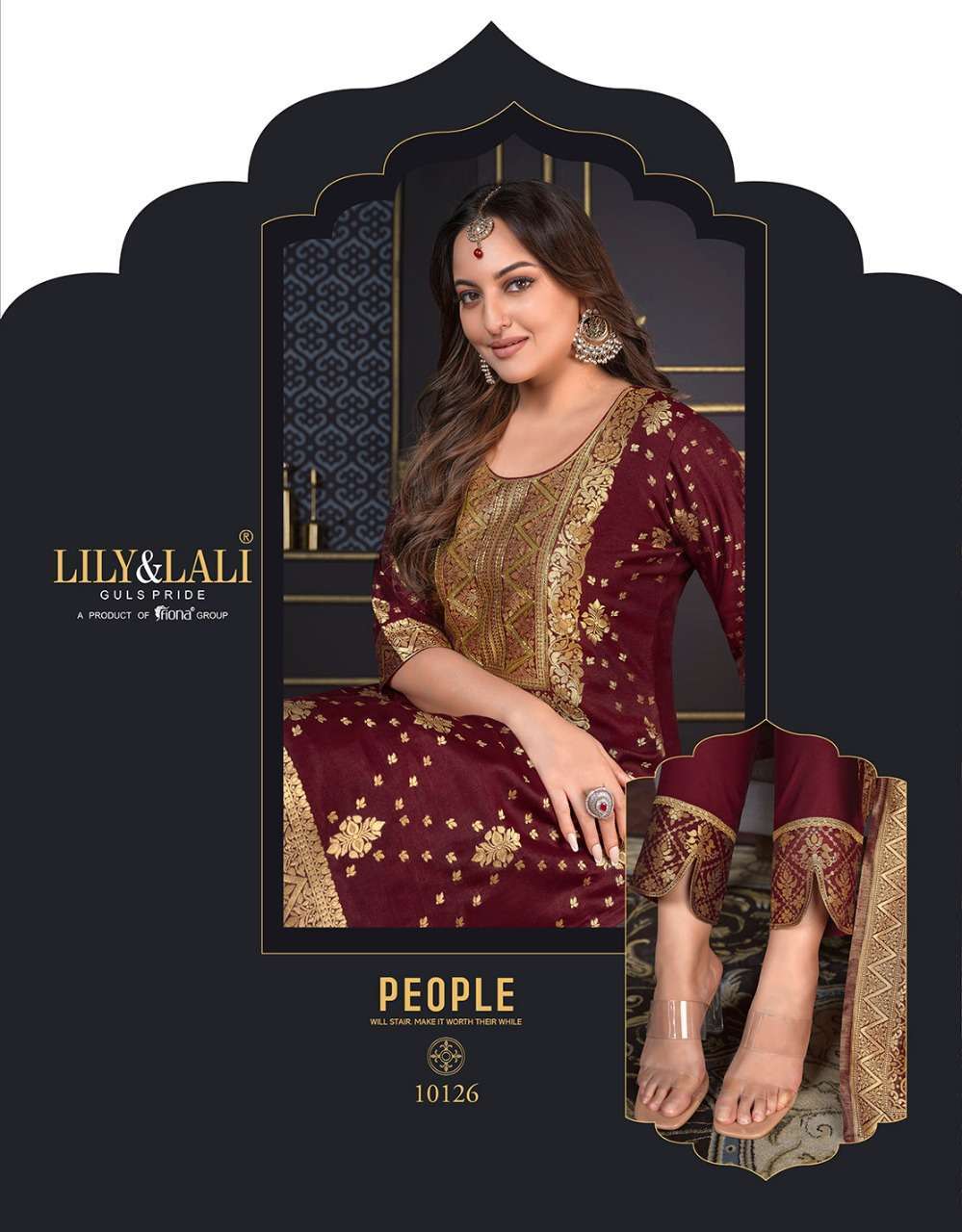 lily & lali silk kari vol 2 series 10121-10128 banarasi readymade suit