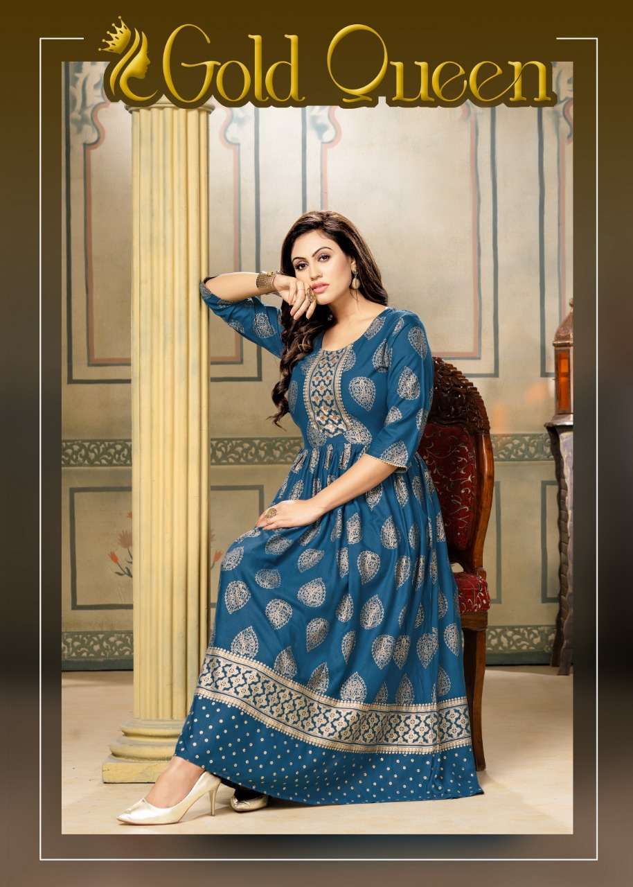 mayra gold queen series 80053-80060 rayon kurti 