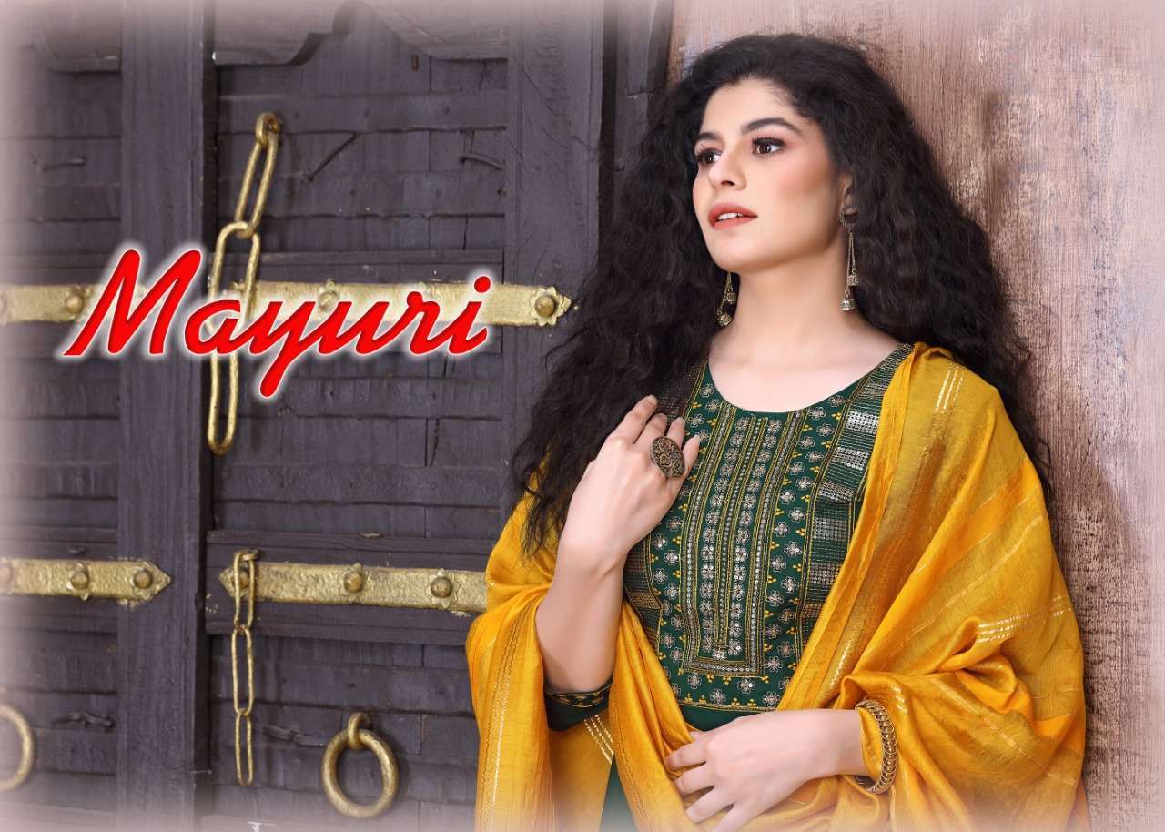 mayra mayuri series 71001-71006 14 kg rayon readymade suit 