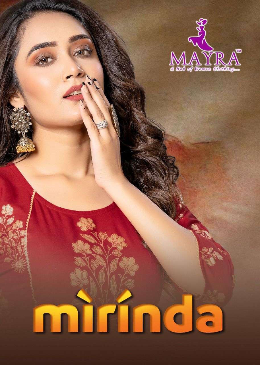 mayra mirinda series 80009-80016 14 kg rayon kurti 