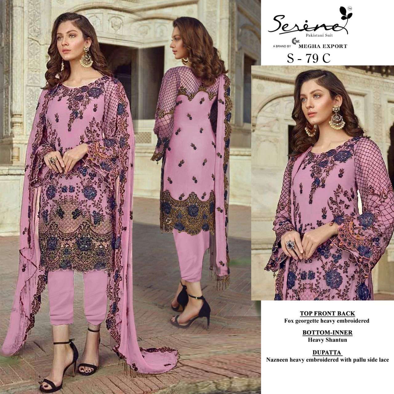 megha exports serene s 79 faux georgette suit 