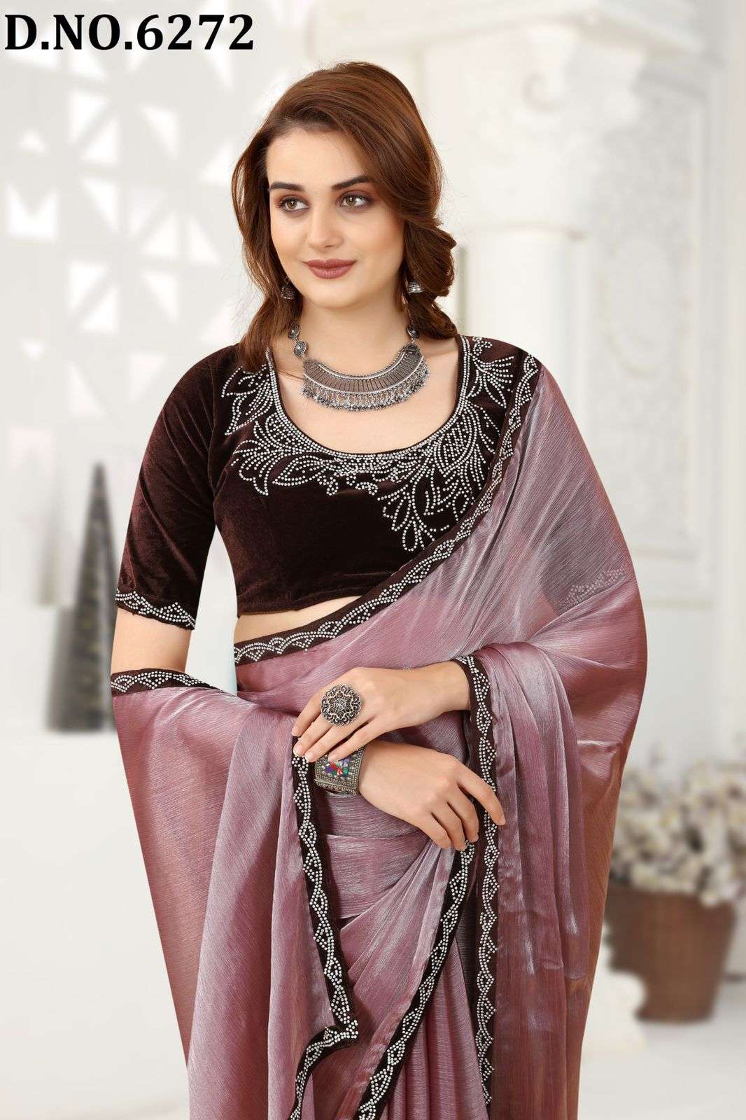 nari fashion attic designer jimmy choco crush saree