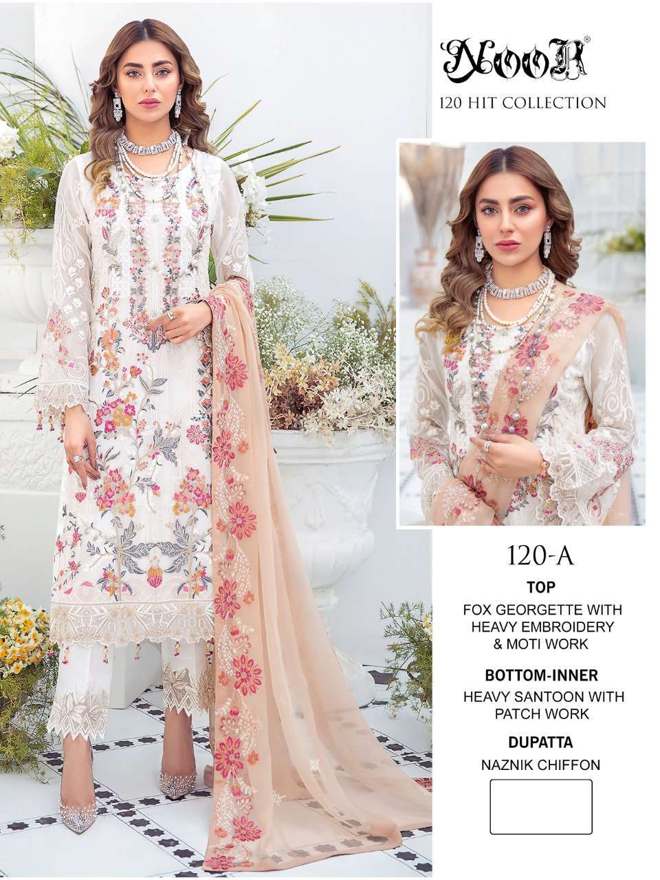 noor 120 hit collection georgette suit 