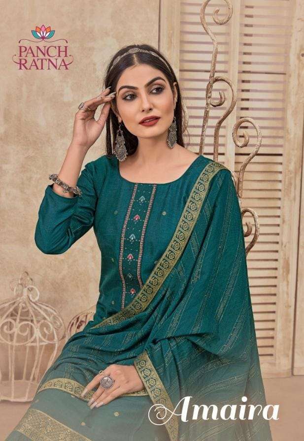 panch ratna amaira series 12081-12085 pure viscose muslin suit 