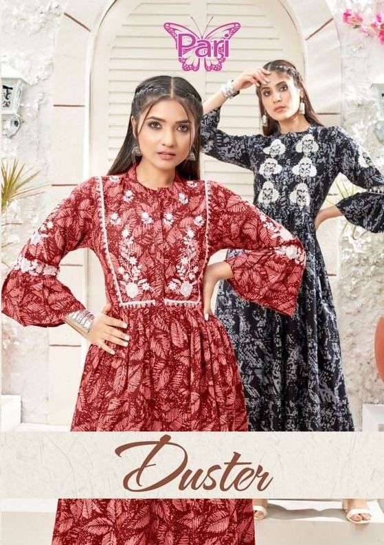 pari duster series 5001-5008 14 kg rayon kurti 